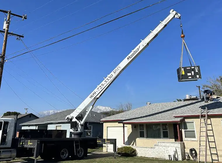 Trailer Crane Rental for Difficult Spaces near Chino